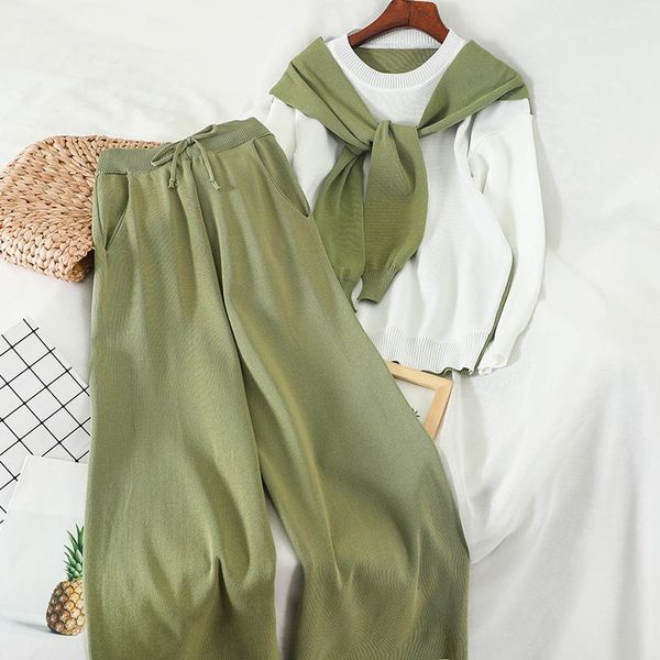 women's tracksuits amolapha women style knitted patchwork pullover sweaters+ wide leg pants sets knitting trousers suits woman, Gray
women's tracksuits amolapha women style knitted patchwork pullover sweaters+ wide leg pants sets knitting trousers suits woman, Gray