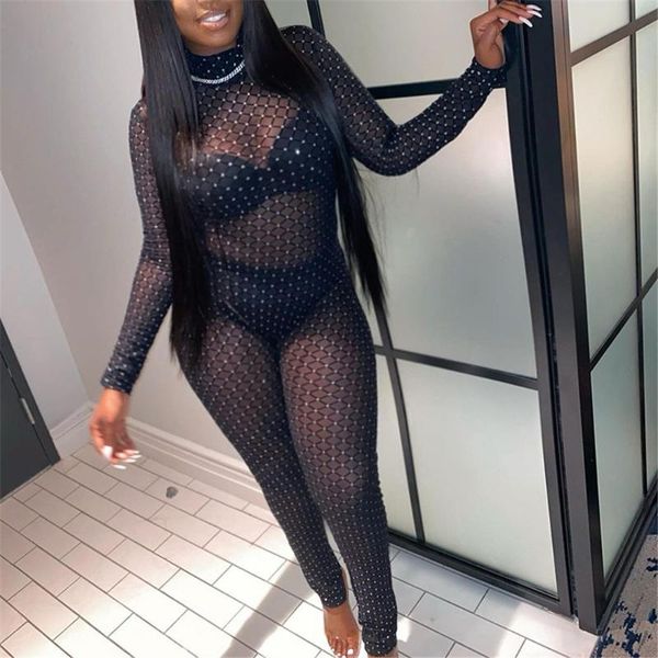 women fashion spring casual long sleeve jumpsuit rhinestone hollow see through tight bottoms club party leotard women's jumpsuits & rom, Black;white
women fashion spring casual long sleeve jumpsuit rhinestone hollow see through tight bottoms club party leotard women's jumpsuits & rom, Black;white
