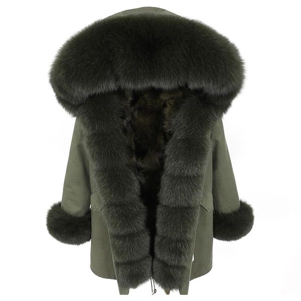 women's fur & faux winter clothing lining parka oversized collar jacket real coat thick warm streetwear fashion, Black
women's fur & faux winter clothing lining parka oversized collar jacket real coat thick warm streetwear fashion, Black