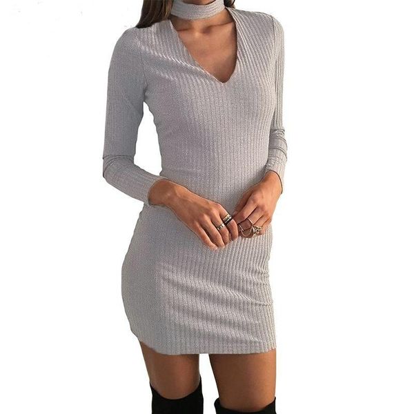 casual dresses and club sheath v-neck woman spring autumn long sleeve solid mini female knit lady, Black;gray
casual dresses and club sheath v-neck woman spring autumn long sleeve solid mini female knit lady, Black;gray