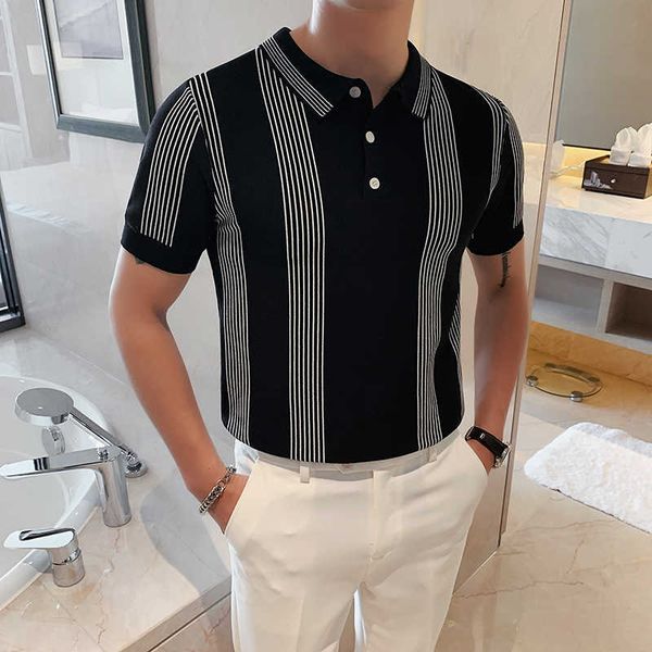 british style striped polo shirt men summer short sleeve knitted polo shirt high-quality business casual slim fit shirts 210527, White;black
british style striped polo shirt men summer short sleeve knitted polo shirt high-quality business casual slim fit shirts 210527, White;black