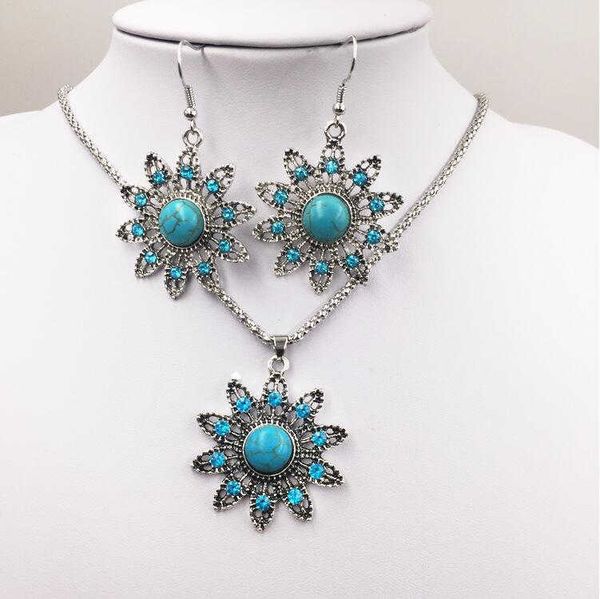 women's sun flower tibetan silver turquoise earrings necklace set gstqs026 fashion gift national style women diy jewelry sets
women's sun flower tibetan silver turquoise earrings necklace set gstqs026 fashion gift national style women diy jewelry sets