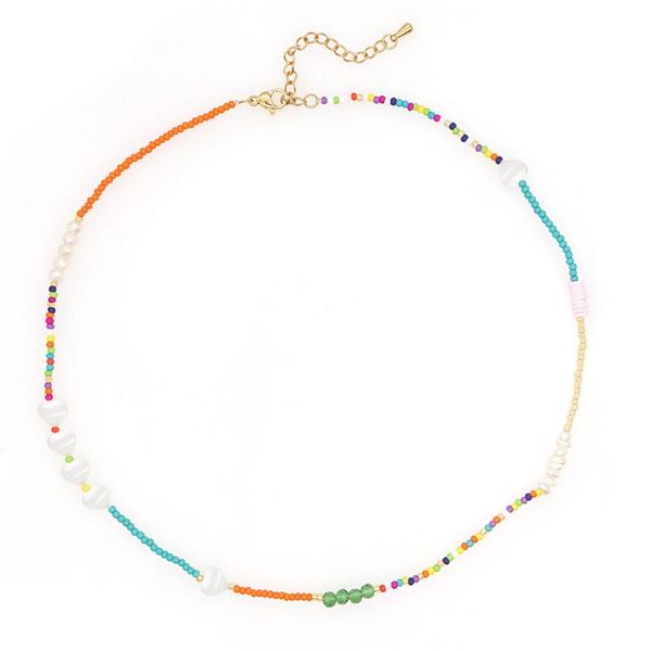 chains 2021 fashion women bohemian geometric colorful glass rice beads heart shell necklace lobster buckle, Silver
chains 2021 fashion women bohemian geometric colorful glass rice beads heart shell necklace lobster buckle, Silver