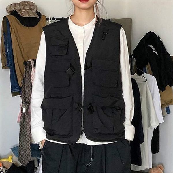 vests women japan style harajuku pockets design cargo chic teens sleeveless jacket street college summer ladies outwear, Black;white
vests women japan style harajuku pockets design cargo chic teens sleeveless jacket street college summer ladies outwear, Black;white