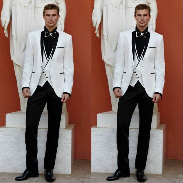 men's suits & blazers suits for white wedding blazers groom black tuxedo lapel a 3-button suit hombre, White;black
men's suits & blazers suits for white wedding blazers groom black tuxedo lapel a 3-button suit hombre, White;black