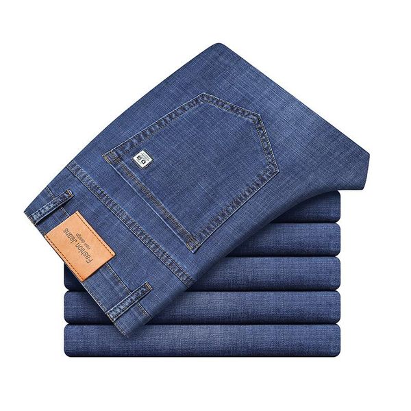men's jeans 2021 spring summer comfortable cotton stretch lightweight fashion casual classic brand youth denim blue,6203
men's jeans 2021 spring summer comfortable cotton stretch lightweight fashion casual classic brand youth denim blue,6203