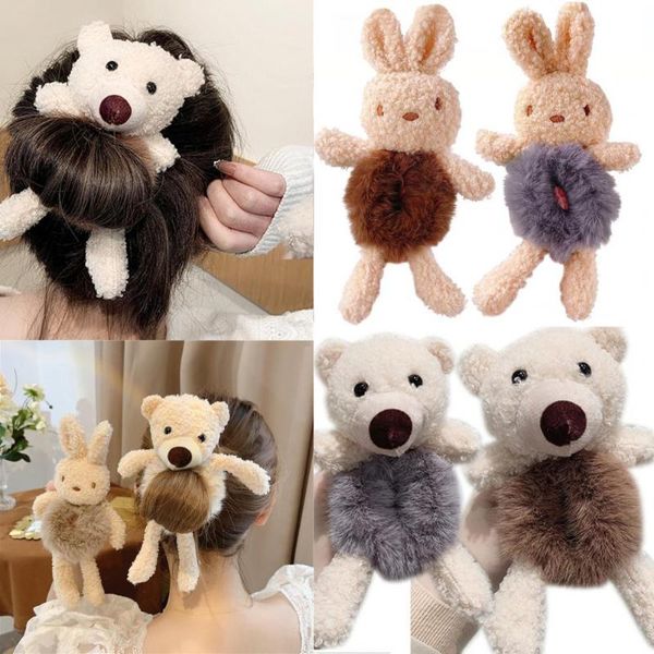 hair accessories stretchy tie attractive soft bear elastic comfortable plush ponytail holder scrunchie for daily life, Slivery;white
hair accessories stretchy tie attractive soft bear elastic comfortable plush ponytail holder scrunchie for daily life, Slivery;white