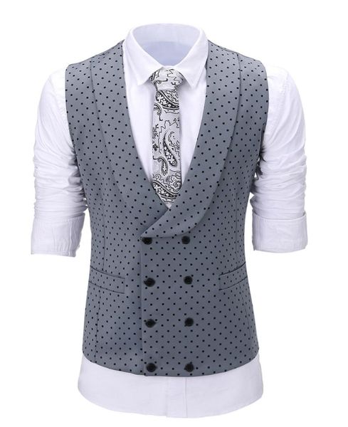 grey navy waistcoat men's suit vest formal polka dots double brested shawl lapel leisure business wedding evening vests, Black;white
grey navy waistcoat men's suit vest formal polka dots double brested shawl lapel leisure business wedding evening vests, Black;white