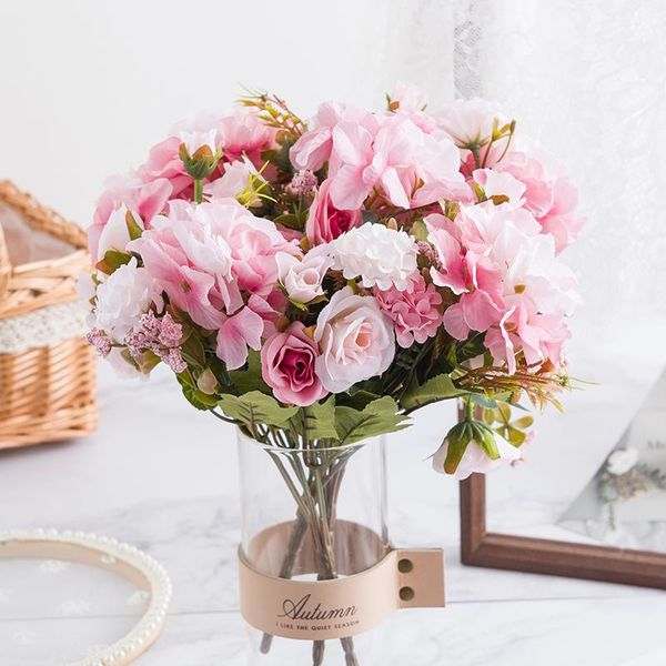 decorative flowers & wreaths pink rose hydrangea bouquet artificial for decoration silk fake flower craft home wedding
decorative flowers & wreaths pink rose hydrangea bouquet artificial for decoration silk fake flower craft home wedding