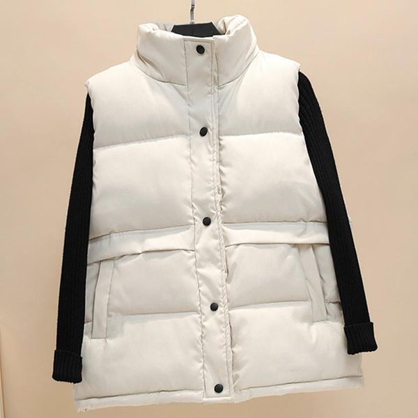 women's vests thickened warm vest coat solid sleeveless zipper splice pockets loose coats lady winter 2021 casual plus size outerwear, Black;white
women's vests thickened warm vest coat solid sleeveless zipper splice pockets loose coats lady winter 2021 casual plus size outerwear, Black;white