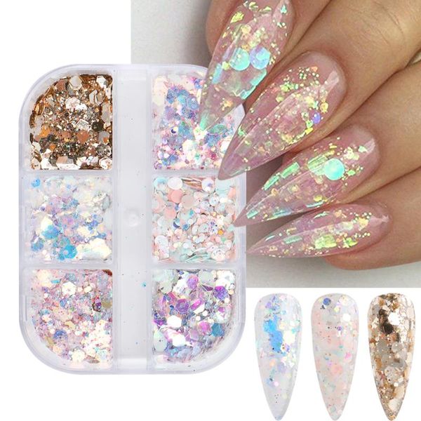 nail art decorations 6girds holographic foil sequins iridescent mermaid flakes gold silver colorful glitter powder diy manicure decor ly1909, Silver;gold
nail art decorations 6girds holographic foil sequins iridescent mermaid flakes gold silver colorful glitter powder diy manicure decor ly1909, Silver;gold