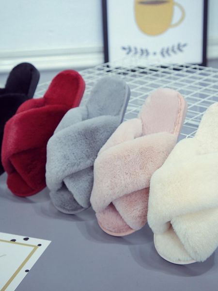 slippers cross plush women's winter large indoor flat floor mop open toe warm cotton, Black
slippers cross plush women's winter large indoor flat floor mop open toe warm cotton, Black