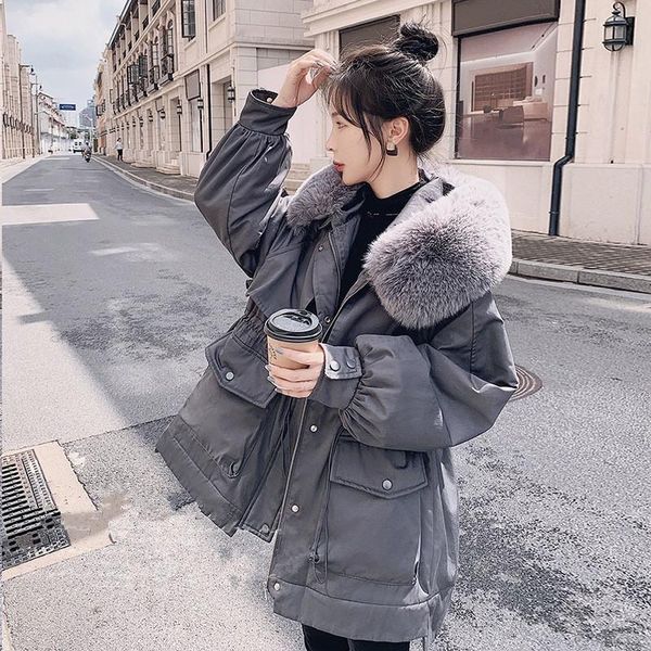 women's trench coats 2021 winter women hooded fur collar gray windproof cotton parkas casual drawstring big pocket long sleeve female s, Tan;black
women's trench coats 2021 winter women hooded fur collar gray windproof cotton parkas casual drawstring big pocket long sleeve female s, Tan;black