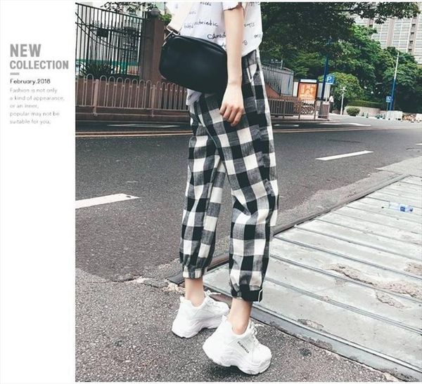 summer sprin plaid harajuku long women capri trousers streetwear harem fashion autumn ladies causal oversize, Black;white
summer sprin plaid harajuku long women capri trousers streetwear harem fashion autumn ladies causal oversize, Black;white
