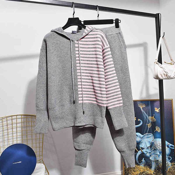pant stripe knitted tracksuit women outfits fashion hooded knit sweater long pencil pants set female loose casual knitting suit, White
pant stripe knitted tracksuit women outfits fashion hooded knit sweater long pencil pants set female loose casual knitting suit, White