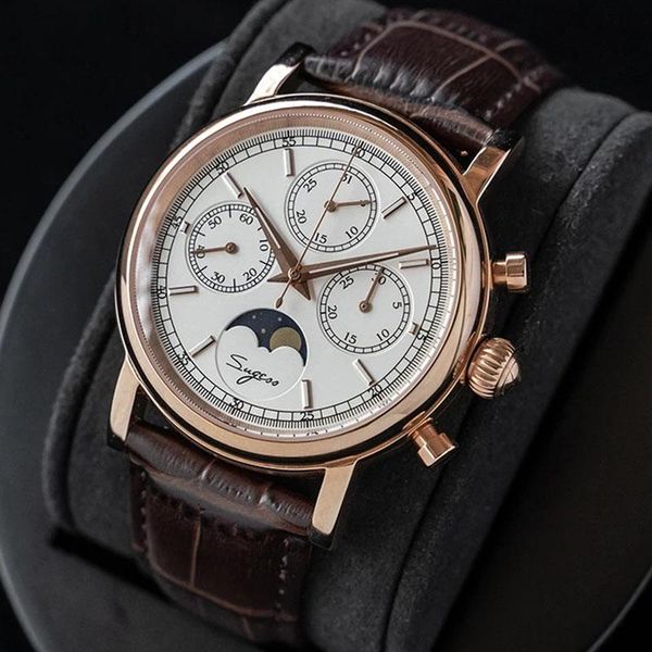 wristwatches sugess men mechanical seagull st1908 movement sapphire glass chronograph watch moonphase luminous manual winding, Slivery;brown
wristwatches sugess men mechanical seagull st1908 movement sapphire glass chronograph watch moonphase luminous manual winding, Slivery;brown
