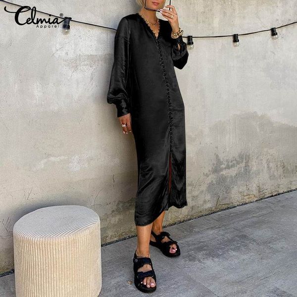 dresses celmia fashion v-neck satin dress women 2021 elegant buttons solid slit dresses casual lantern sleeve midi party vestidos s-5xl, Black;gray
dresses celmia fashion v-neck satin dress women 2021 elegant buttons solid slit dresses casual lantern sleeve midi party vestidos s-5xl, Black;gray