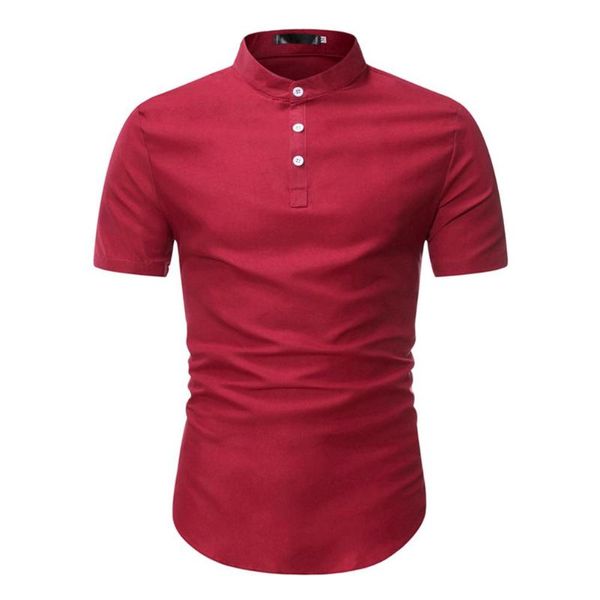 men's shirt short-sleeve summer stand-up collar solid color male casual shirts, White;black
men's shirt short-sleeve summer stand-up collar solid color male casual shirts, White;black
