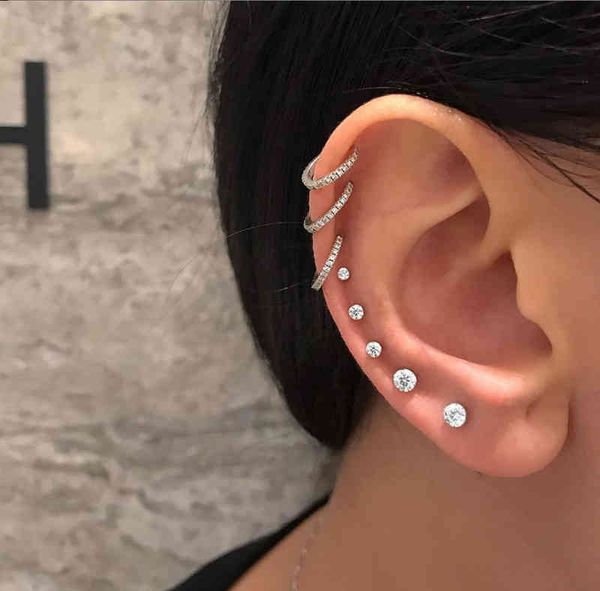 new 8pc/set fashion piercing earrings set of women jewelry creative retro simple single ear zircon bijouteria arete, Silver
new 8pc/set fashion piercing earrings set of women jewelry creative retro simple single ear zircon bijouteria arete, Silver