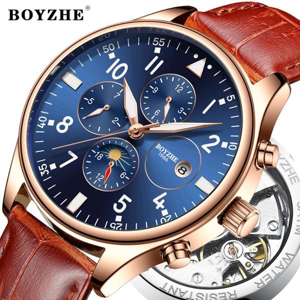 wristwatches men 2021 automatic mechanical watch fashion casual luxury gold business week leather self-wind sport watches relogio masculino, Slivery;brown
wristwatches men 2021 automatic mechanical watch fashion casual luxury gold business week leather self-wind sport watches relogio masculino, Slivery;brown