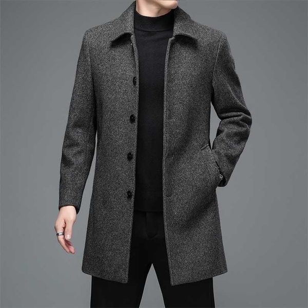 mens winter jackets and coats business casual woolen jackets coats long overcoat men turn down collar wool blends 211122, Black 
mens winter jackets and coats business casual woolen jackets coats long overcoat men turn down collar wool blends 211122, Black