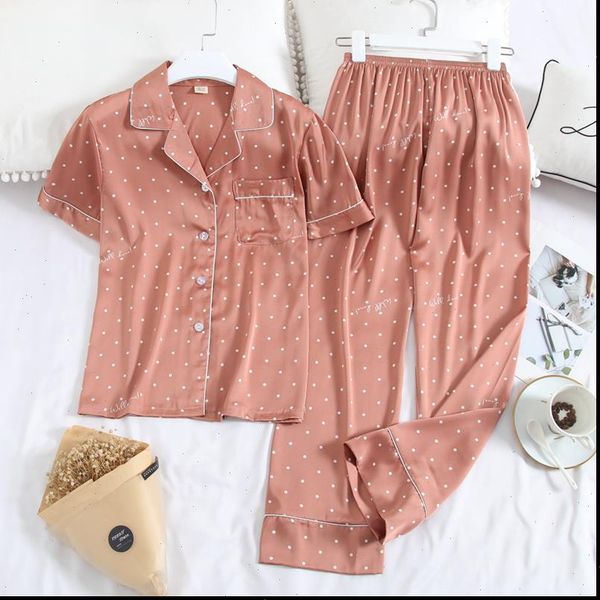 summer short sleeve pajamas womens sleepwears ice silk polka dot print fashion pyjamas set, Black;red
summer short sleeve pajamas womens sleepwears ice silk polka dot print fashion pyjamas set, Black;red