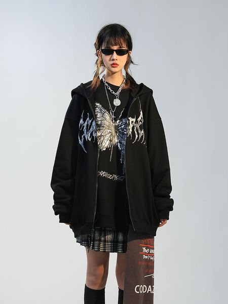 men's hoodies & sweatshirts hip-hop streetwear hoodie dark butterfly cardigan sweatshirt women couple jacket gothic harajuku y2k oversi, Black
men's hoodies & sweatshirts hip-hop streetwear hoodie dark butterfly cardigan sweatshirt women couple jacket gothic harajuku y2k oversi, Black