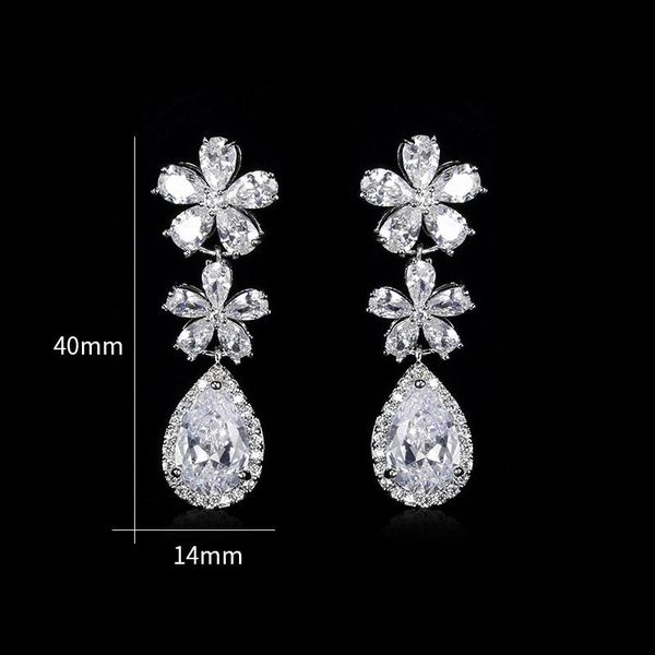 white or blue flower cubic zirconia crystal cz zircon post screw style wedding earrings for women bride dangle & chandelier, Silver
white or blue flower cubic zirconia crystal cz zircon post screw style wedding earrings for women bride dangle & chandelier, Silver