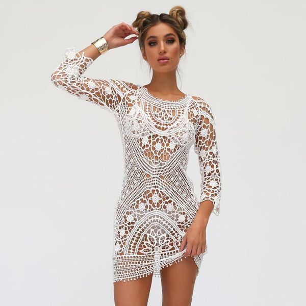 summer women bikini cover up lace hollow crochet swimsuit cover-ups bathing suit beachwear tunic beach dress #t3g women's swimwear, White;black
summer women bikini cover up lace hollow crochet swimsuit cover-ups bathing suit beachwear tunic beach dress #t3g women's swimwear, White;black