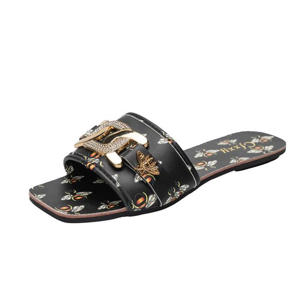 sandals female summer metal slippers strass button square bee impression of cartoon ladies casual jump flat beach shoes outdoors irxz, Black
sandals female summer metal slippers strass button square bee impression of cartoon ladies casual jump flat beach shoes outdoors irxz, Black