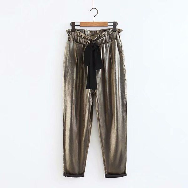 women's pants & capris women solid shiny drawstring tie harem high waist pleated elastic pockets loose paper bag pantalon femme, Black;white
women's pants & capris women solid shiny drawstring tie harem high waist pleated elastic pockets loose paper bag pantalon femme, Black;white
