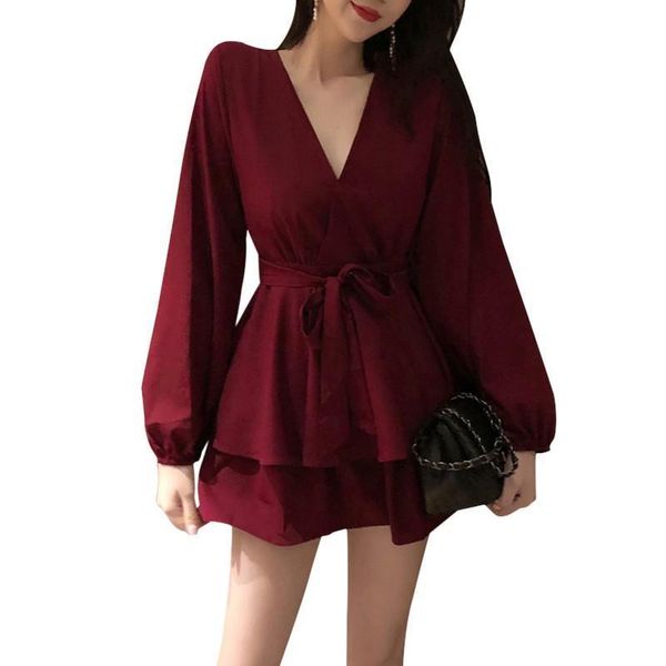 ropalia fashion loose casual women rompers deev v long sleeved high waist trend solid color womens playsuits, Black;white
ropalia fashion loose casual women rompers deev v long sleeved high waist trend solid color womens playsuits, Black;white
