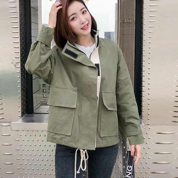 women's jackets jacket coat winter fashion zipper pocket loose ladies female 2021 bandage windbreaker women outwear, Black;brown
women's jackets jacket coat winter fashion zipper pocket loose ladies female 2021 bandage windbreaker women outwear, Black;brown
