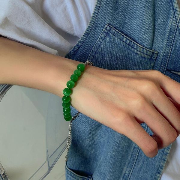 charm bracelets ingesight.z luxury green color beaded bangles punk titanium steel chain couple friendship for women jewelry, Golden;silver
charm bracelets ingesight.z luxury green color beaded bangles punk titanium steel chain couple friendship for women jewelry, Golden;silver