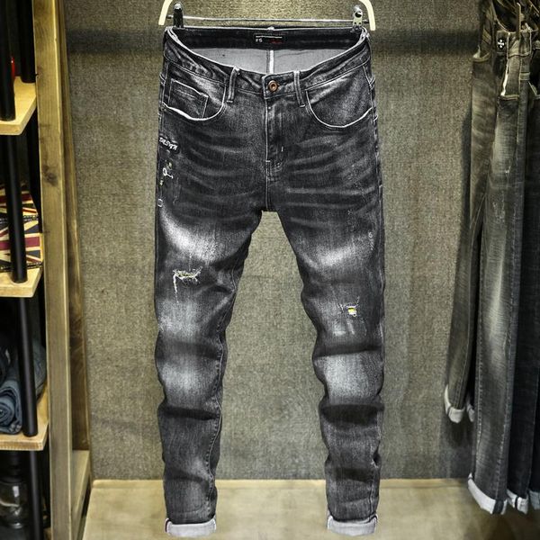 men's jeans 2021 autumn winter brand cotton fashion slim denim classic style embroidery ripped black 28-38, Blue
men's jeans 2021 autumn winter brand cotton fashion slim denim classic style embroidery ripped black 28-38, Blue