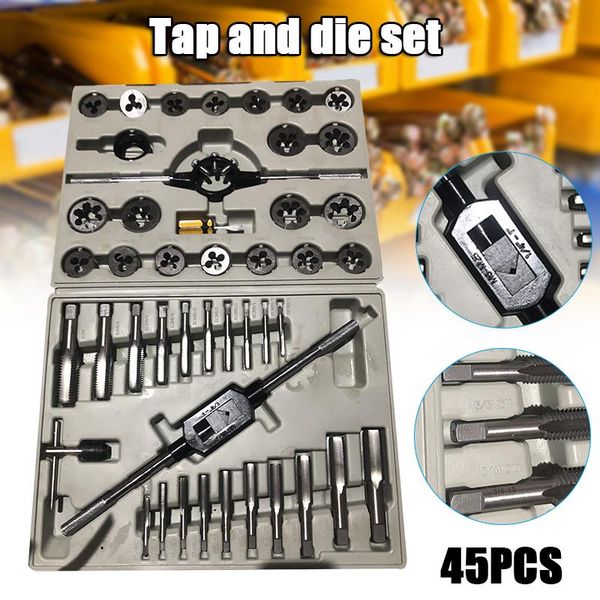 hand tools 45pcs/set tap and die combination set tungsten steel titanium drop