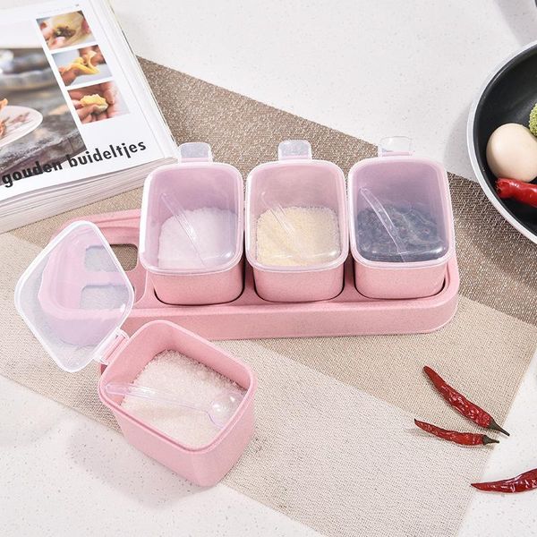 storage bottles & jars creative multi-grid seasoning box set home wheat flavor kitchen supplie msg salt plastic tank combination
storage bottles & jars creative multi-grid seasoning box set home wheat flavor kitchen supplie msg salt plastic tank combination