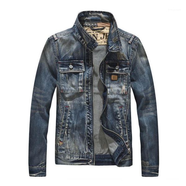 men's jackets mcikkny men vintage biker denim with zipper punk trucker outwear for male clothing, Black;brown
men's jackets mcikkny men vintage biker denim with zipper punk trucker outwear for male clothing, Black;brown