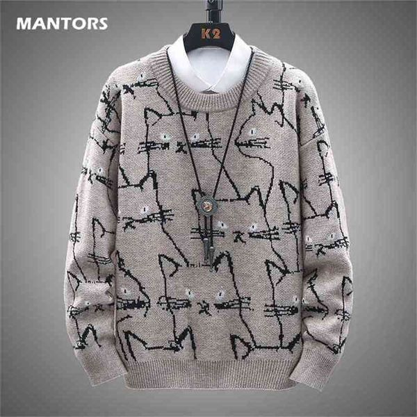 winter men casual sweaters cute cat pattern trendy slim s o-neck long sleeve woolen warm pullovers clothing 210812, White;black
winter men casual sweaters cute cat pattern trendy slim s o-neck long sleeve woolen warm pullovers clothing 210812, White;black