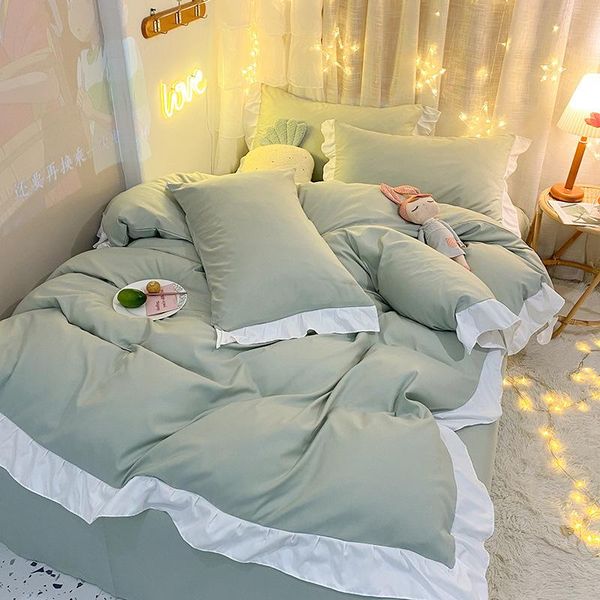 bedding sets washed cotton lotus leaf lace duvet cover set simple solid color bed sheet pillowcase comforter
bedding sets washed cotton lotus leaf lace duvet cover set simple solid color bed sheet pillowcase comforter