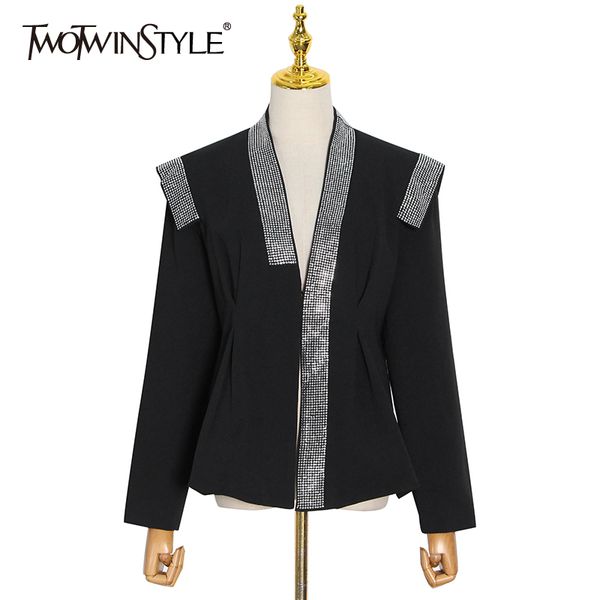 twotwinstyle casual patchwork diamond blazer for women notched long sleeve tunic black blazers female fashion clothing 210517, White;black
twotwinstyle casual patchwork diamond blazer for women notched long sleeve tunic black blazers female fashion clothing 210517, White;black