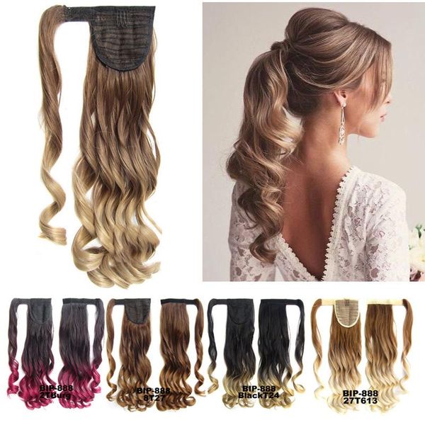 synthetic wigs women's edgy omber color ponytail long wavy messy hairpiece warp around pony tail false hair, Black
synthetic wigs women's edgy omber color ponytail long wavy messy hairpiece warp around pony tail false hair, Black