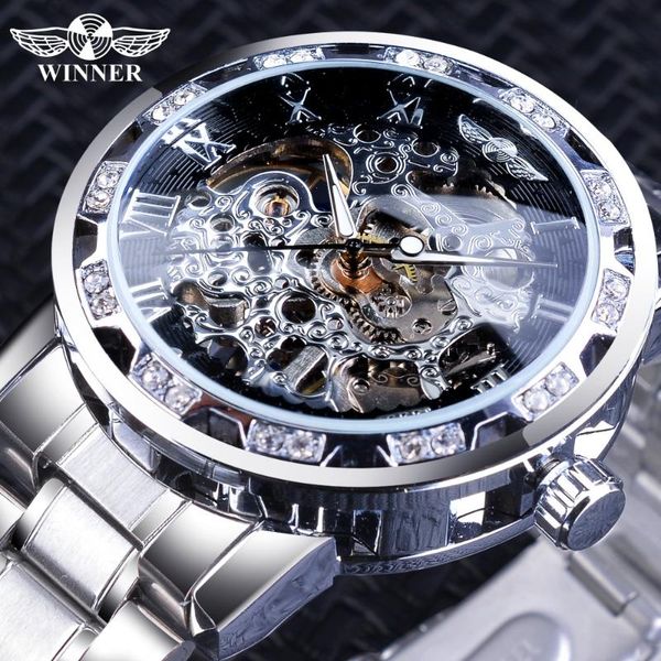 wristwatches winner luxury diamond design black skeleton clock silver stainless steel mens mechanical watches brand relogio masculino, Slivery;brown
wristwatches winner luxury diamond design black skeleton clock silver stainless steel mens mechanical watches brand relogio masculino, Slivery;brown