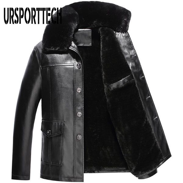 men's fur & faux 2021 autumn winter plus velvet thick pu leather jacket men fashion casual business warm coat for outwear, Black
men's fur & faux 2021 autumn winter plus velvet thick pu leather jacket men fashion casual business warm coat for outwear, Black