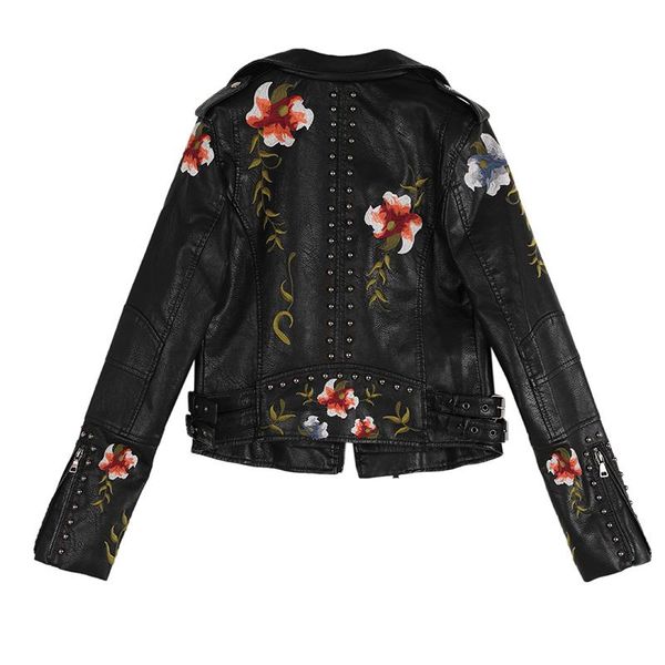 women's leather & faux women floral print embroidery soft jacket coat turn-down collar casual pu motorcycle black punk outerwear
women's leather & faux women floral print embroidery soft jacket coat turn-down collar casual pu motorcycle black punk outerwear