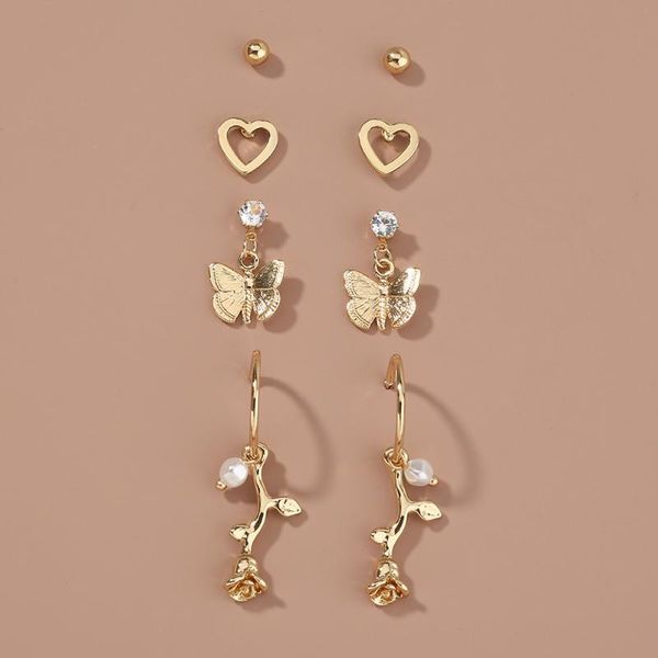 dangle & chandelier ihues 4-piece set of butterfly flower earrings combination simple heart-shaped retro fashion jewelry, Silver
dangle & chandelier ihues 4-piece set of butterfly flower earrings combination simple heart-shaped retro fashion jewelry, Silver