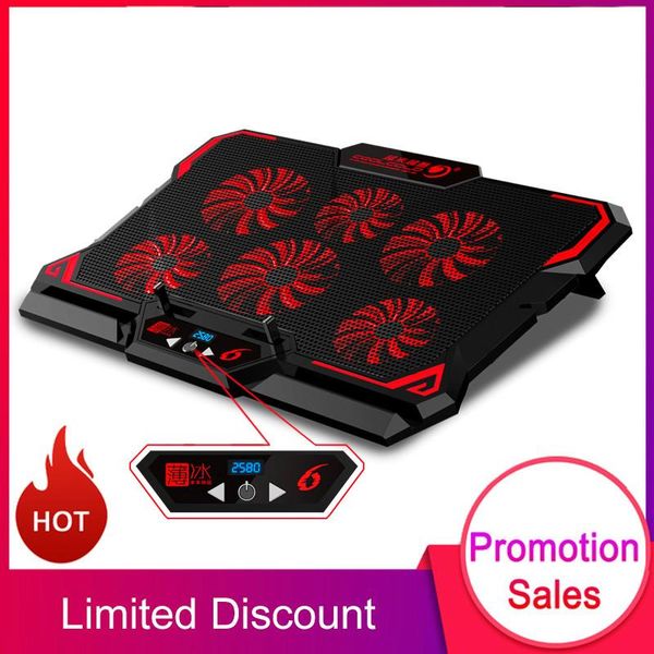 17inch gaming lapcooler six fan led screen two usb port 2600rpm cooling pad notebook stand for pads
17inch gaming lapcooler six fan led screen two usb port 2600rpm cooling pad notebook stand for pads
