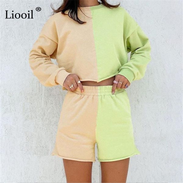 women's tracksuits patchwork two piece casual loose set women tracksuit short sweatshirt and shorts long sleeve color block jogger fem, Gray
women's tracksuits patchwork two piece casual loose set women tracksuit short sweatshirt and shorts long sleeve color block jogger fem, Gray