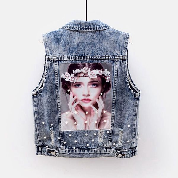 jacket spring summer fashion beading applique short denim women waistcoat patch print sleeveless jacket frayed jeans vest female, Black;brown
jacket spring summer fashion beading applique short denim women waistcoat patch print sleeveless jacket frayed jeans vest female, Black;brown