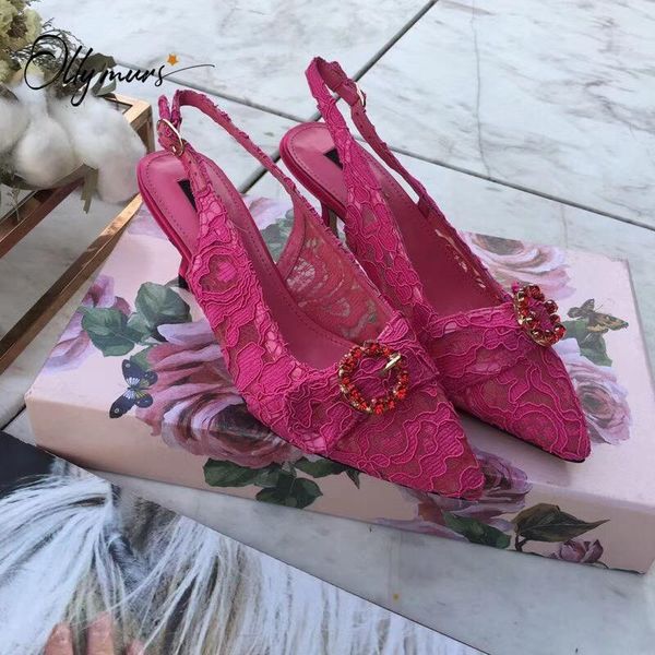 ollymurs style black women summer sandals pointed toe crystal buckle strap thin heel ladies party shoes woman